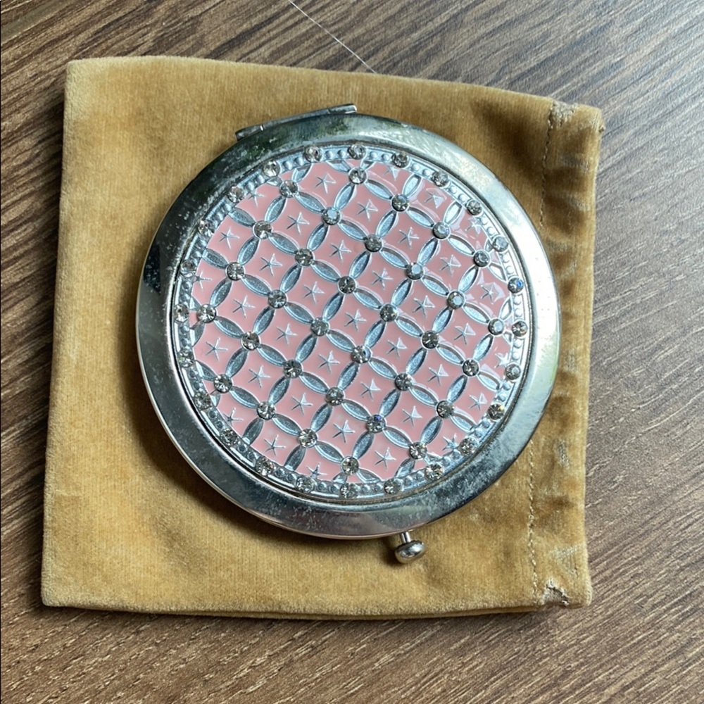 ✨Silver and Pink Compact Mirror
